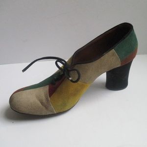 70's Vintage Ray Chaves 'Robertina' Patchwork Suede Oxfords